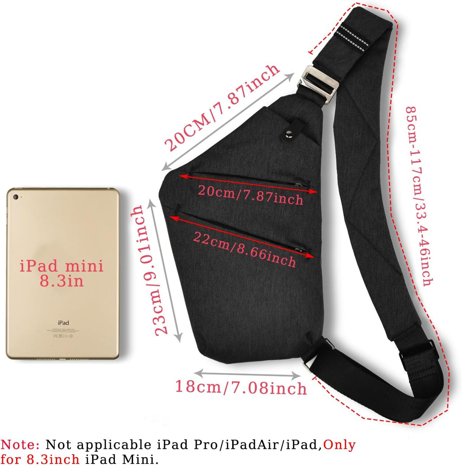 Crossbody Sling Bag Men Women Anti-theft Shoulder Bag Casual Daypack Canvas