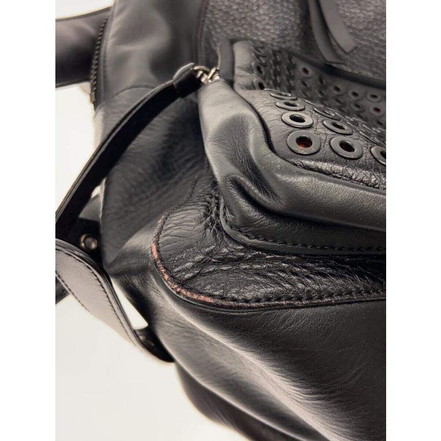 Christian Louboutin Authentic Backpack Black Leather Shoulder Zip Rucksack Red