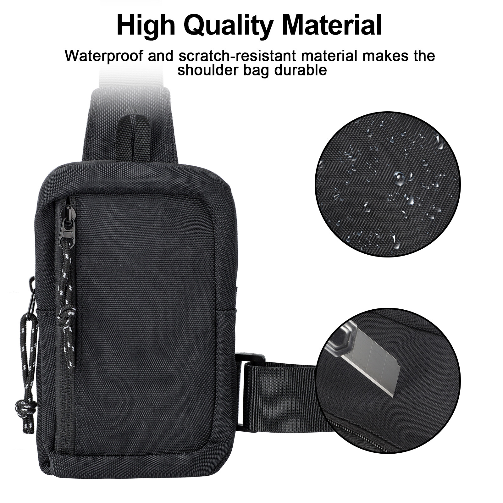 Men’s Shoulder Bag Oxford Cloth Chest Pack Sling Crossbody Casual Backpack