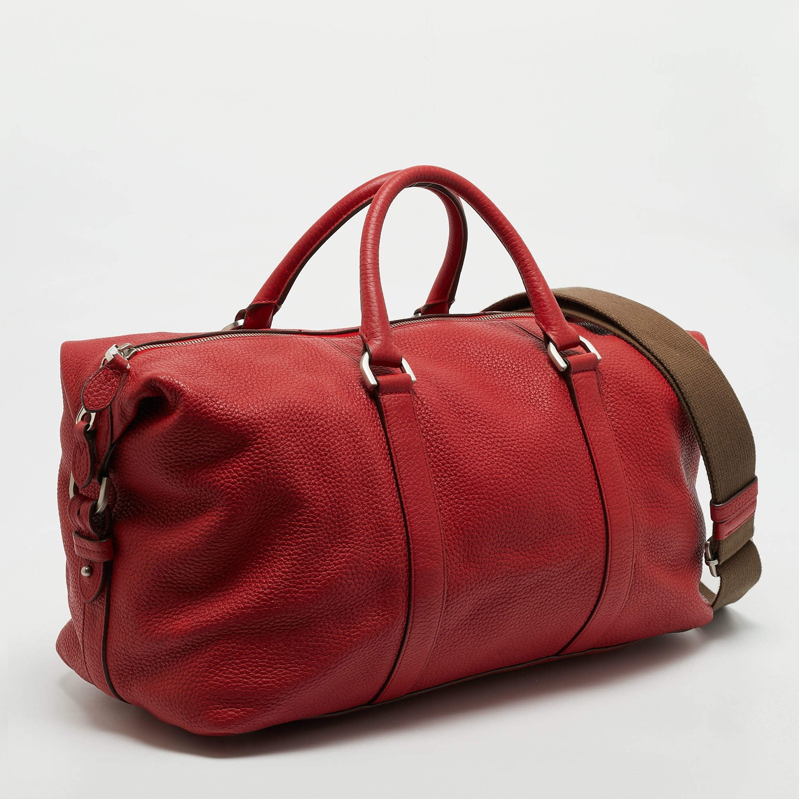 Mulberry Red Leather Duffel Bag