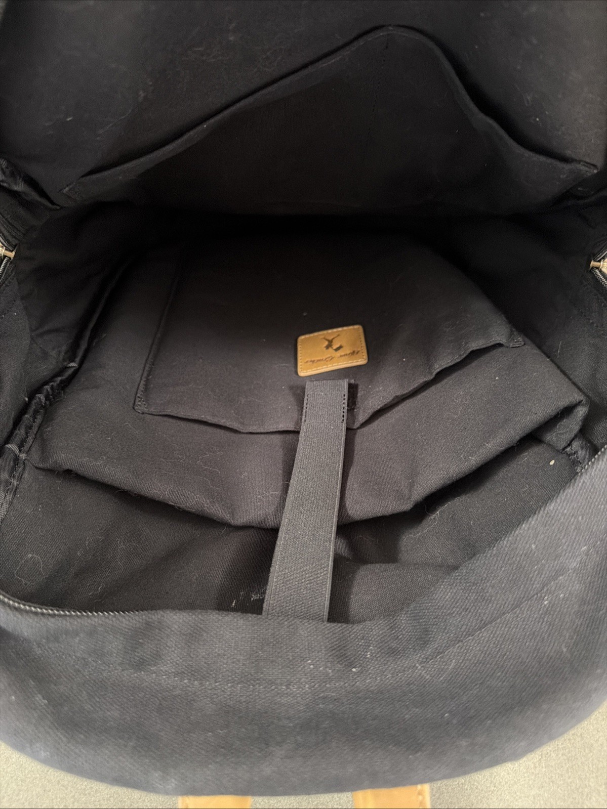 Baseballism Black/ Tan Glove Leather Canvas Backpack Computer Bag