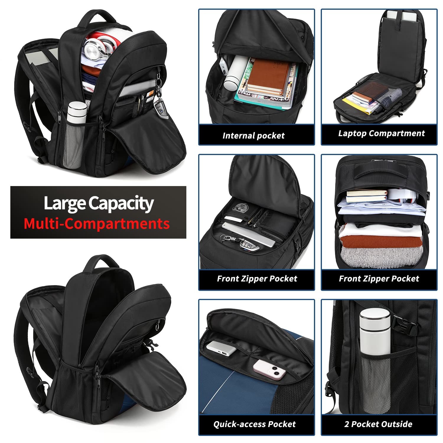 Extra Large Travel Laptop Backpack for Men 55L,Water Resistant 18.4 inch Big …