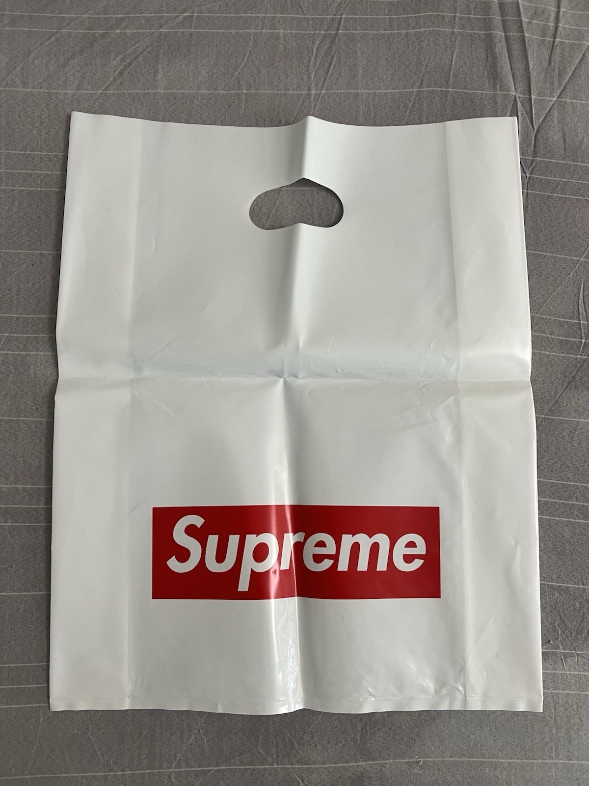Original Supreme Plastic Red BoxLogo Shopping Bag 13”x16” White Authentic