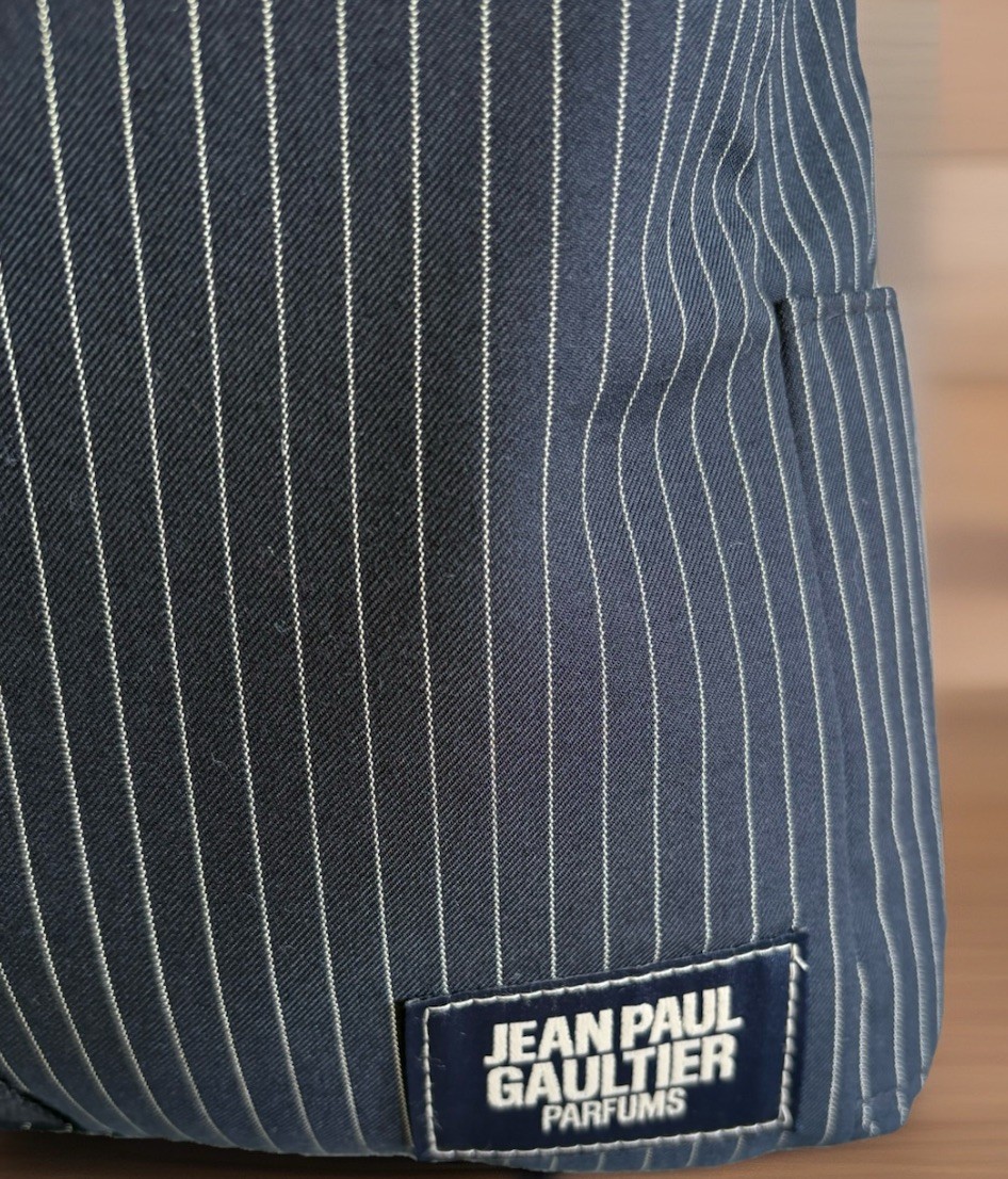 Authentic Jean Paul Gaultier Parfums Pinstripe Backpack – Navy Blue/Black GWP