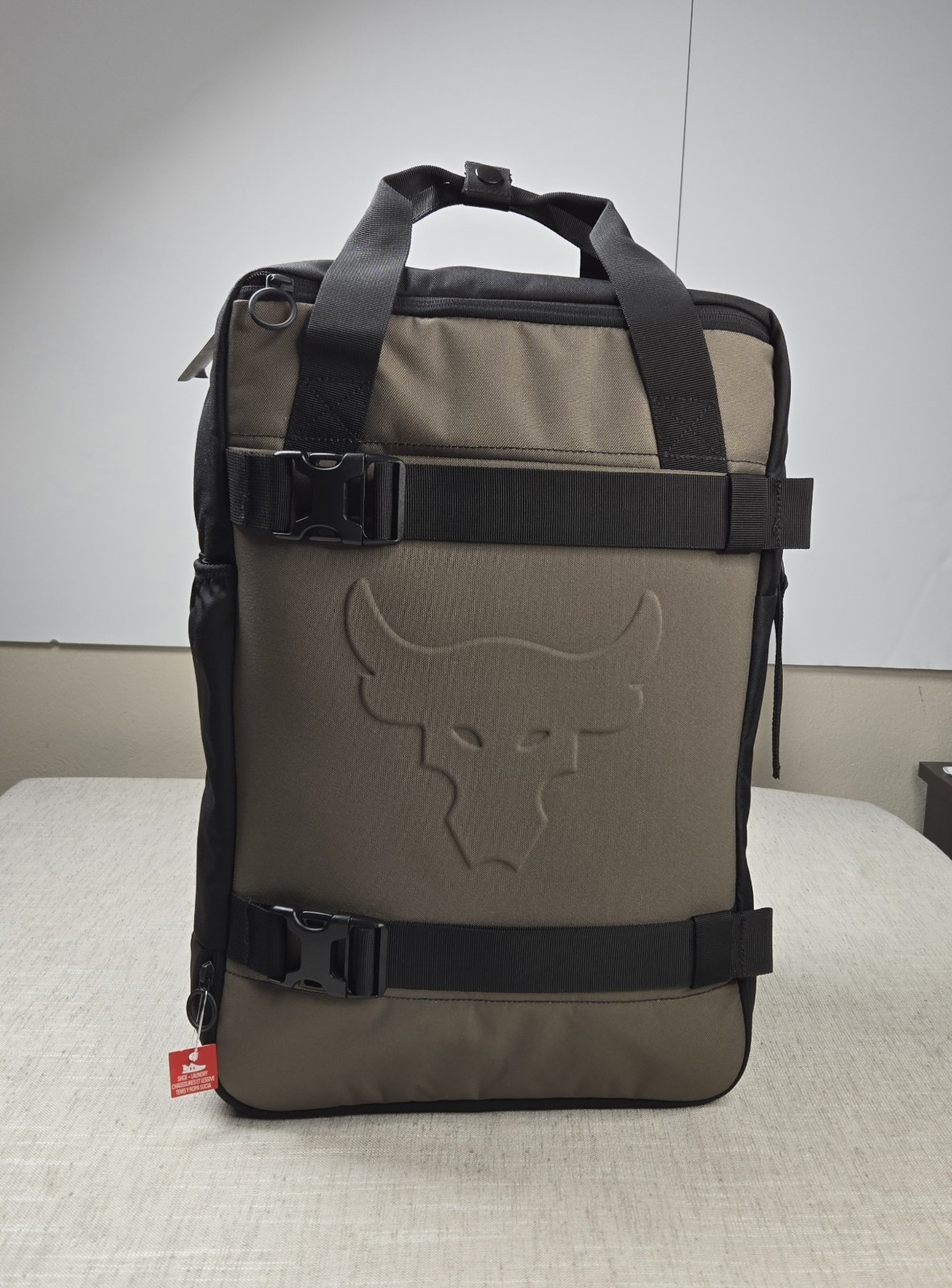 Under Armour Project Rock Box Gym Duffle Backpack 30L Green Zip Fits 16′ Laptop