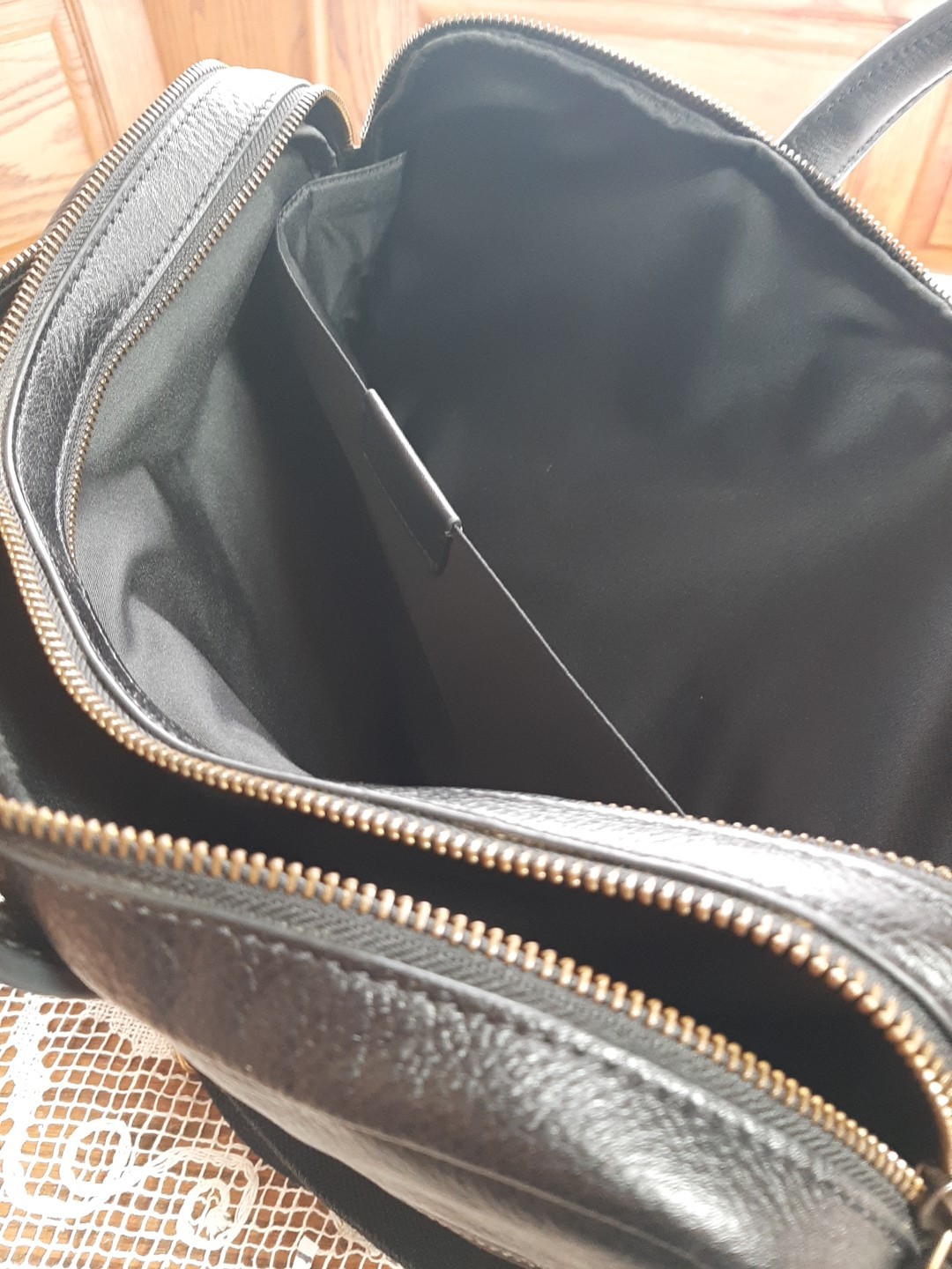 Fossil Men’s Haskell Black Leather Briefcase Business Attache 16.5″X4″X12.5″ NEW
