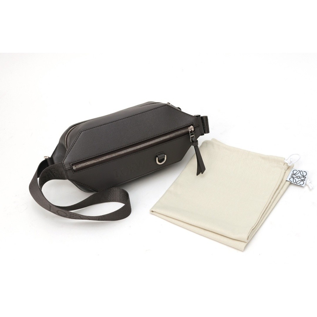 Loewe Convertible Sling Body Bag Calf Leather Dark Brown Style Used TOMI-0