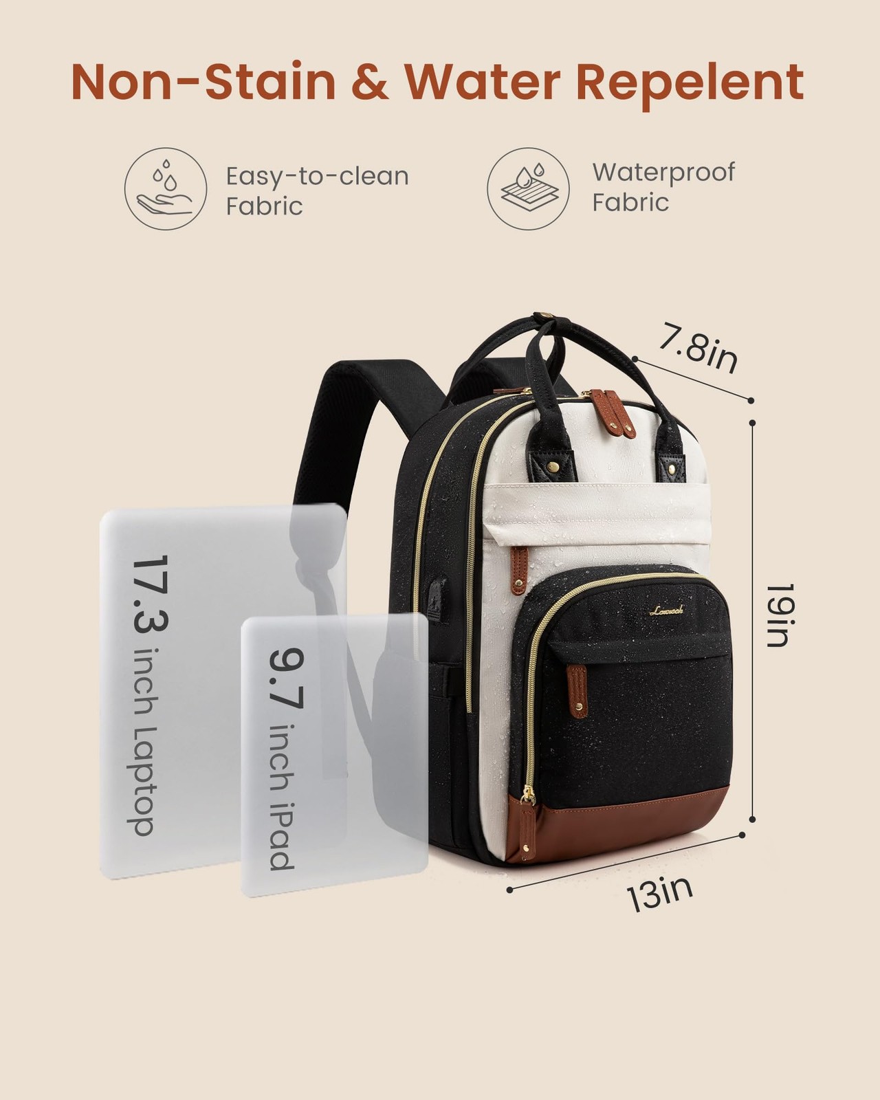 Laptop Backpack Women with USB Port Design,17.3 inch Waterproof Work Travel B…
