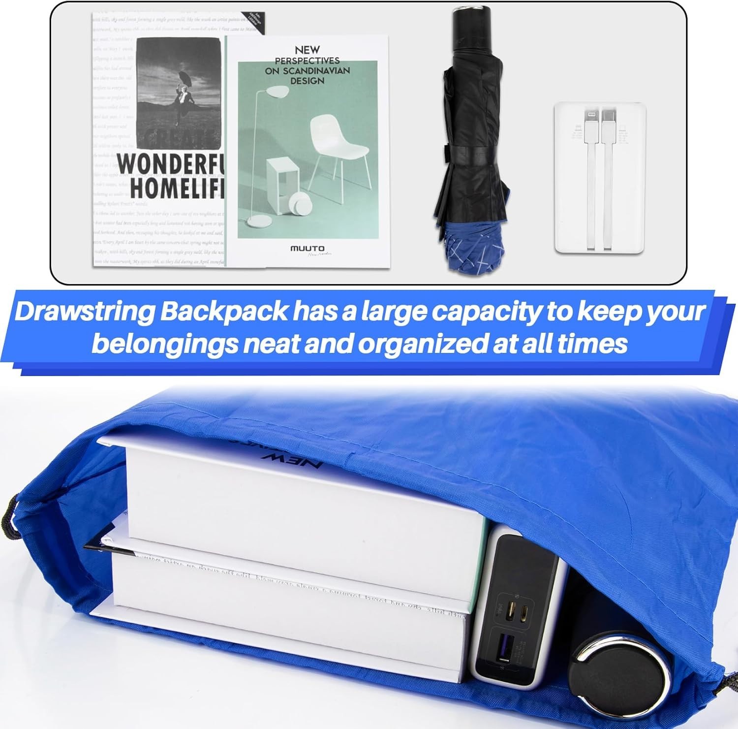 6PCS Drawstring Backpack – Drawstring Gym Bag Waterproof Bags Bulk String Backpa