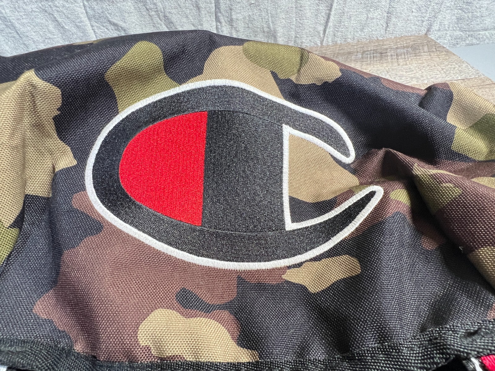 Champion Logo Camo Backpack Medium School College Streetpack