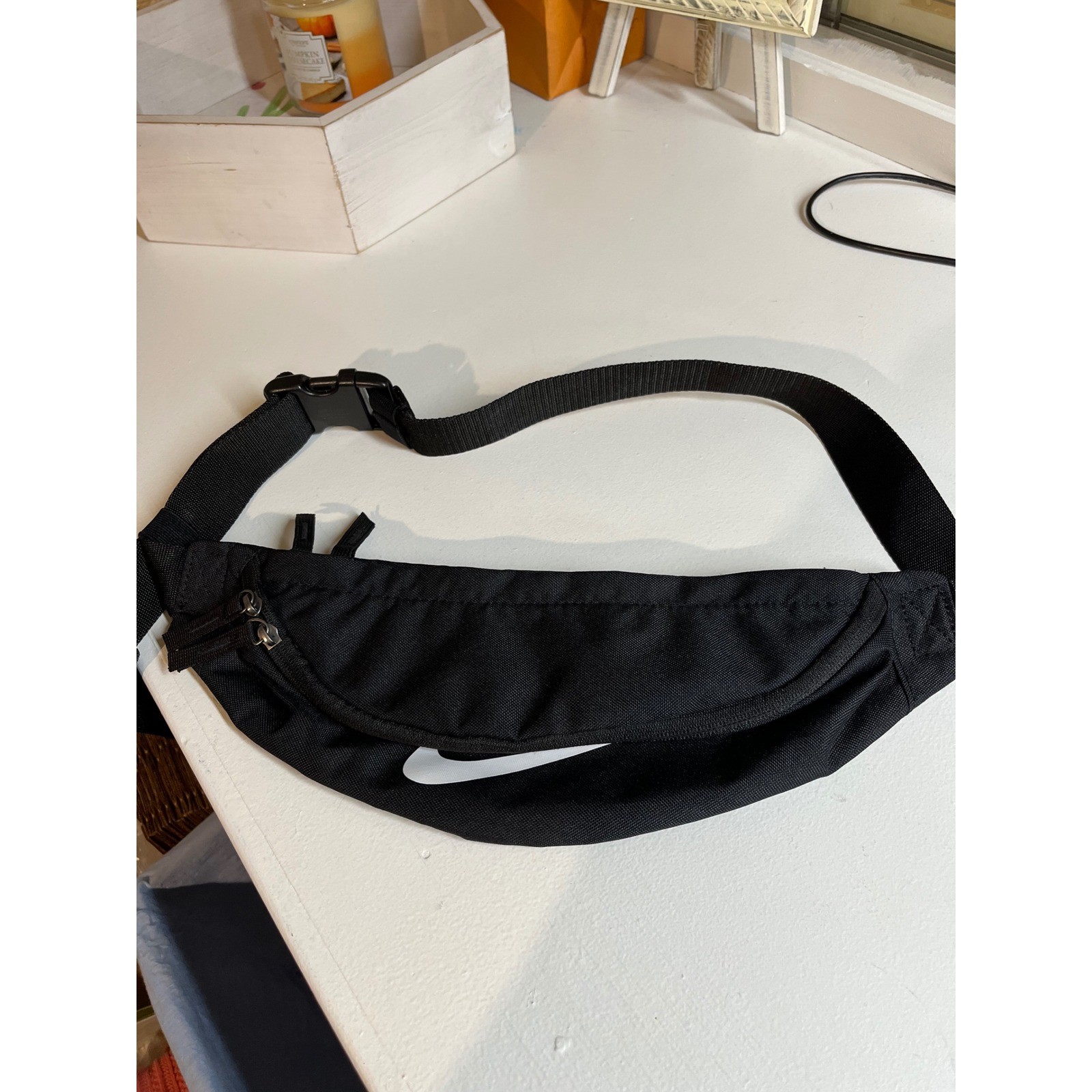 Nike Heritage Fanny Pack Black White Futura Logo Waist Bag Crossbody BA5750-010