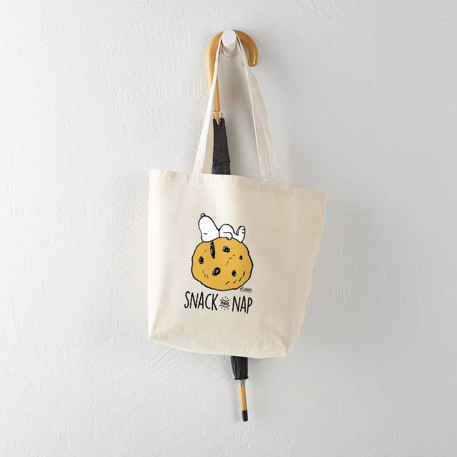 CafePress Peanuts Snoopy Natural Canvas Tote Bag, Cloth Shopping Bag (767392312)