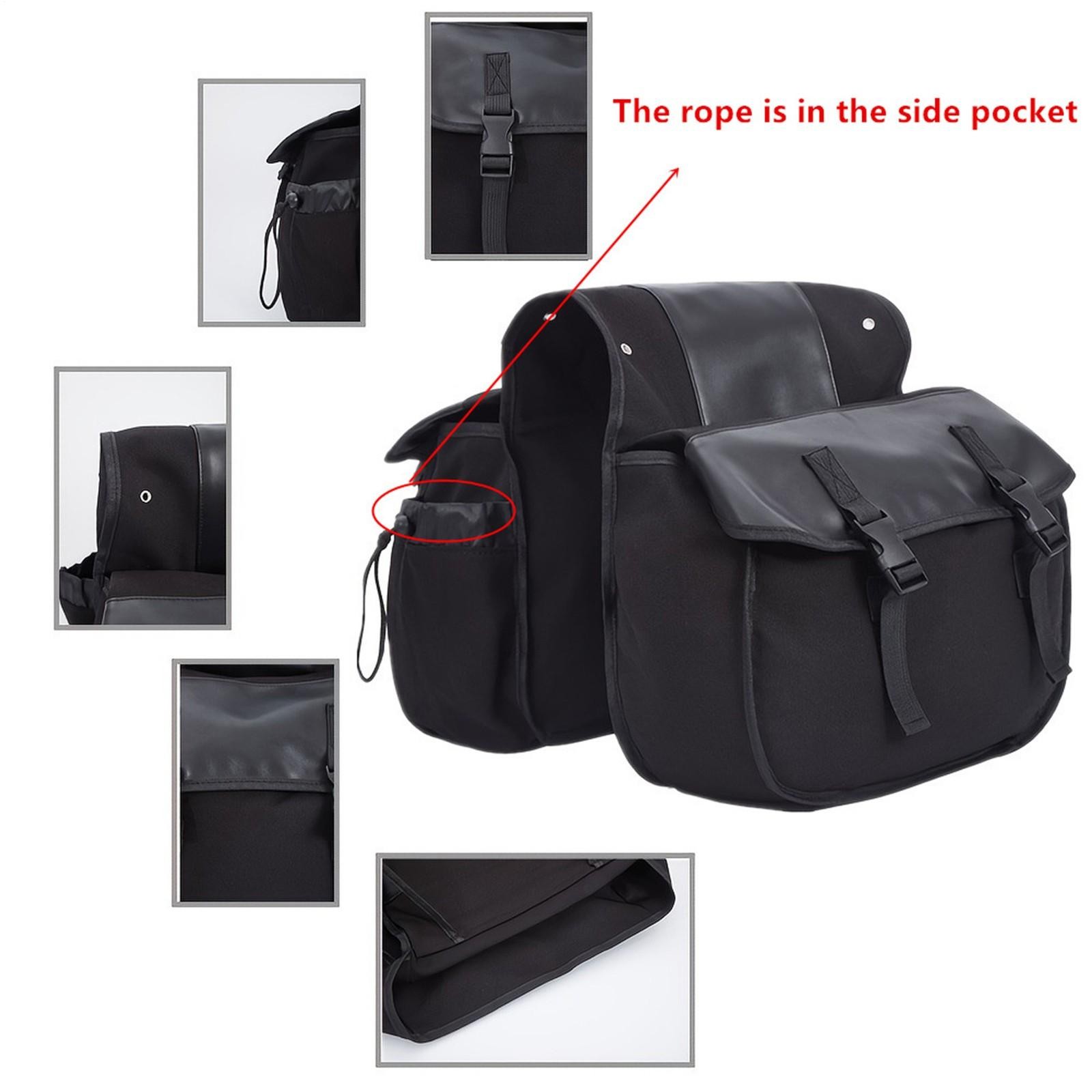 Motorcycle Large Saddlebags Side Saddle Bags Luggage Waterproof Black