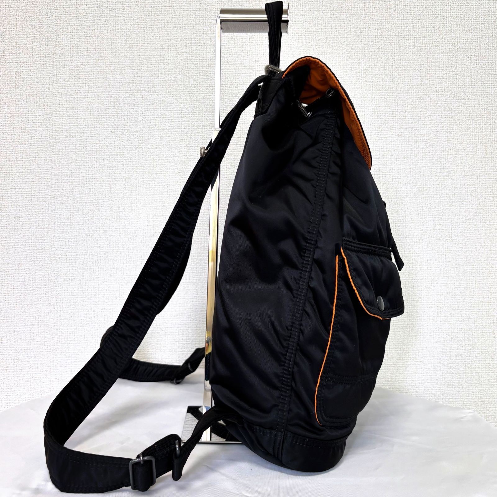 PORTER TANKER Nylon Backpack Black Japan Made Discontinued 42x32x13cm Auth