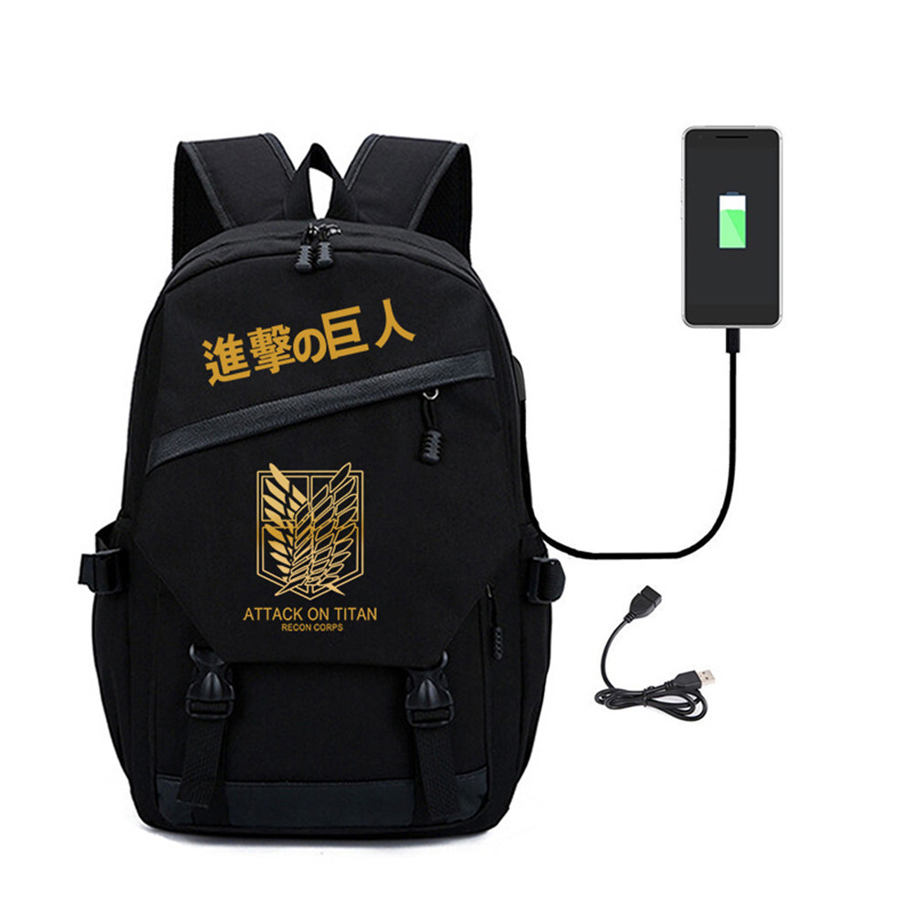 Anime Attack on Titan Men zip Backpack School bag Laptop Shoulders Bag Knapsack