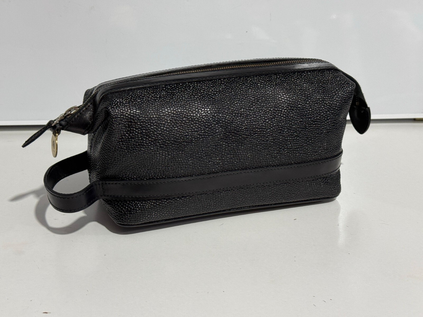 Vintage Mulberry Black Leather Wash Bag Travel