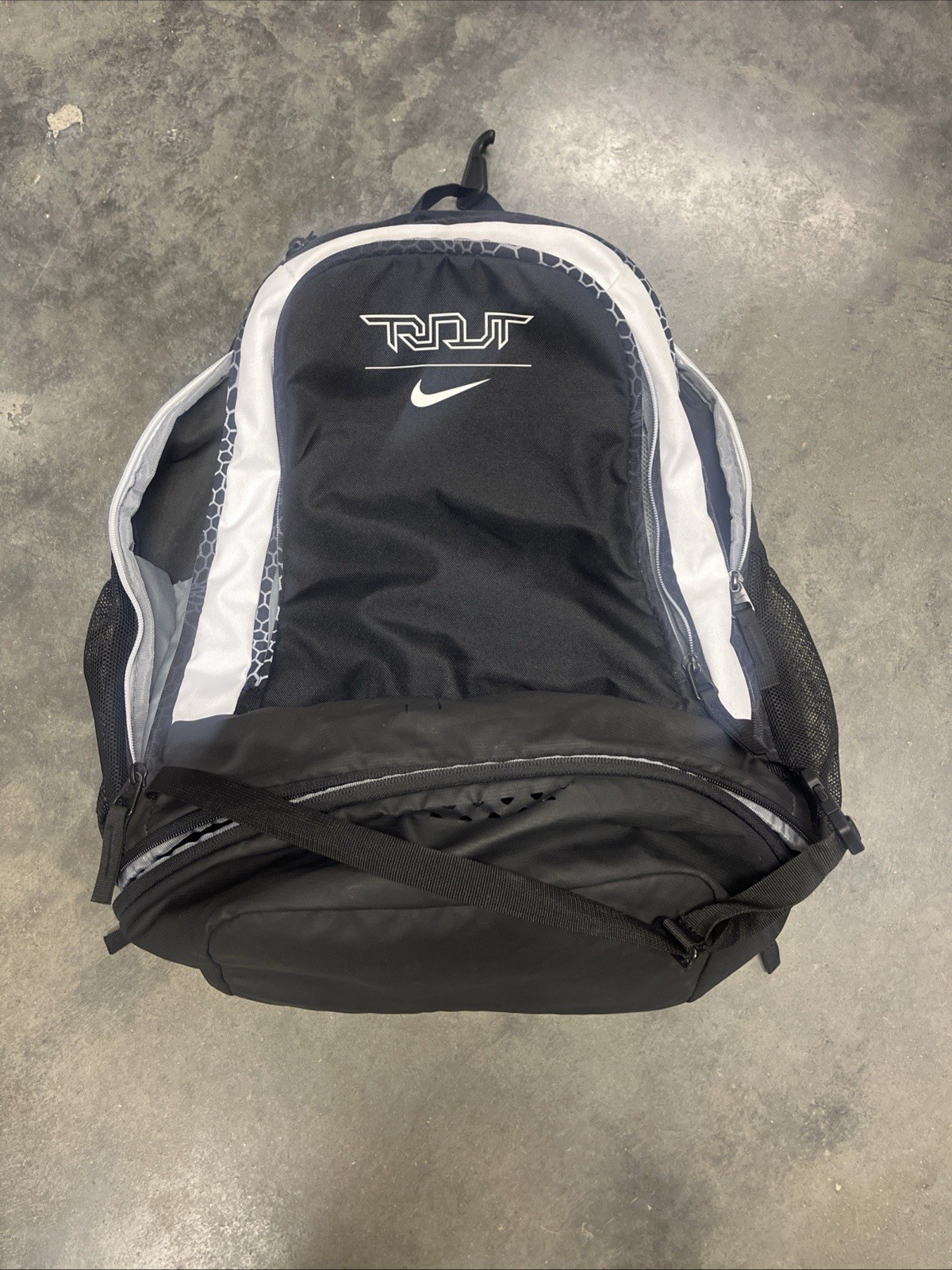 Nike Mike Trout Vapor Elite Baseball Backpack BA5436 School Book Bag Black White