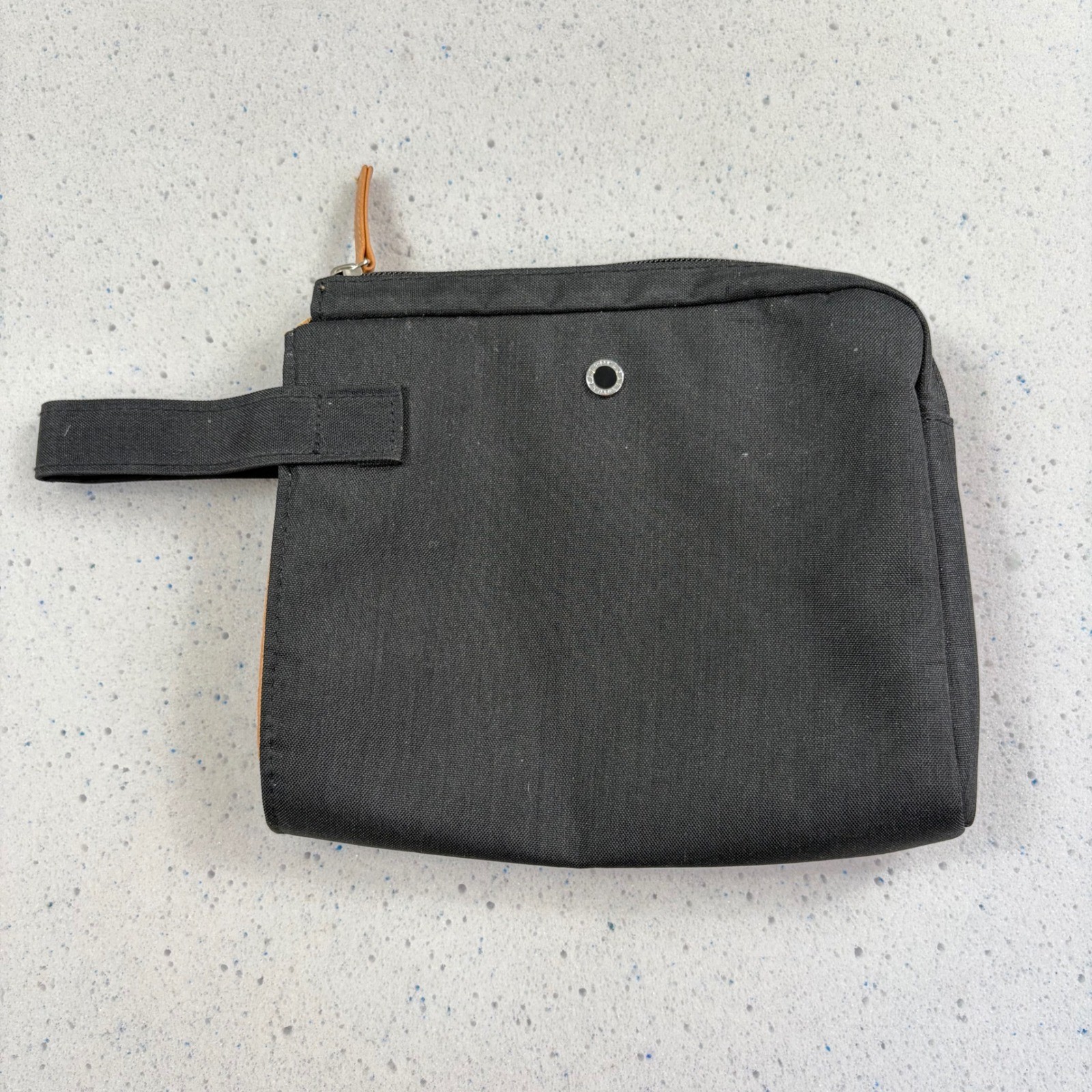 Bvlgari Mens Dopp Kit Toiletry Bag Black Canvas Luxury Travel Pouch Designer