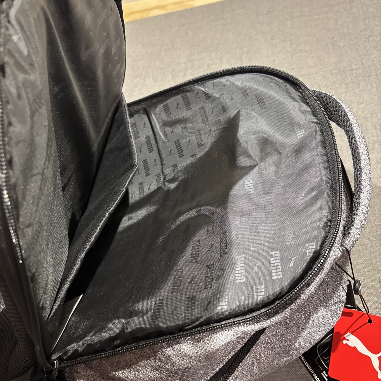 PUMA Challenger Unisex Backpack Silver Grey Black Laptop Padded