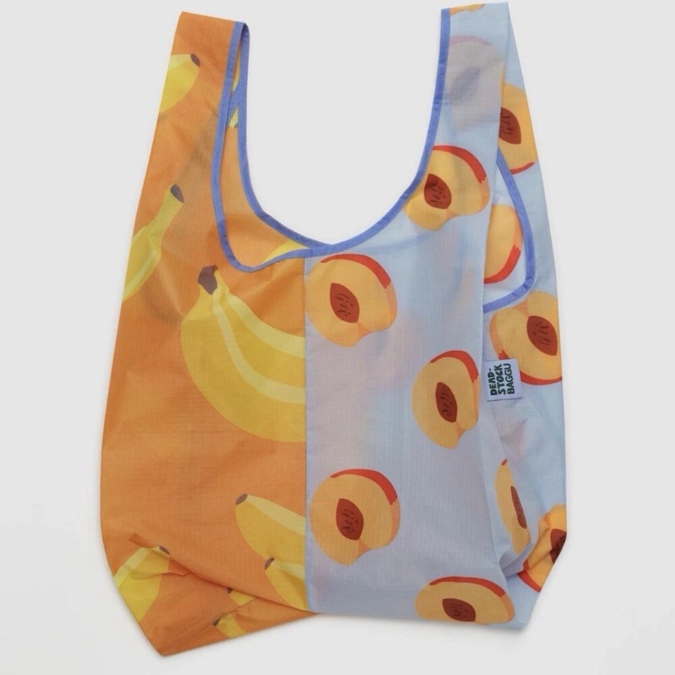 BAGGU DEADSTOCK Standard Reusable In Smoothie Peaches & Bananas Graphic Pattern
