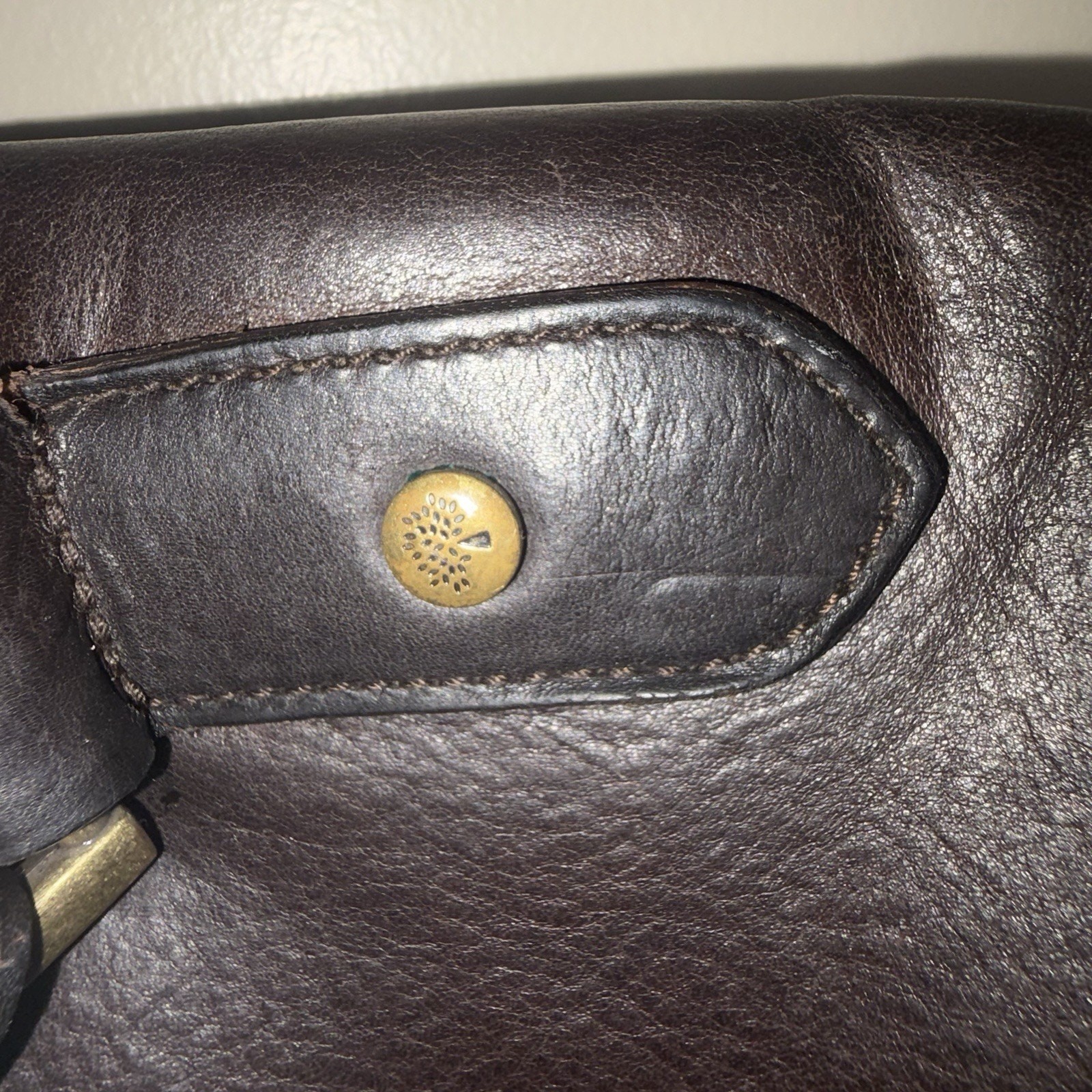 Mulberry Scotchgrain Leather Chocolate Brown Briefcase Document Case with Strap