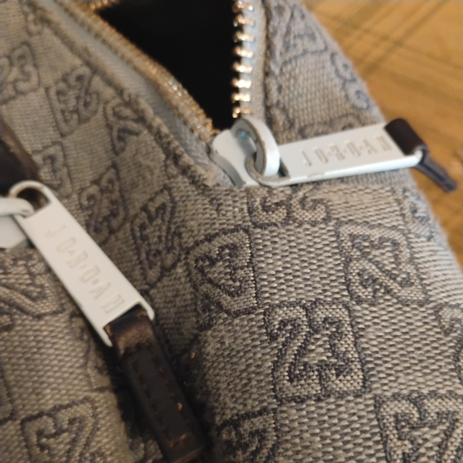 Nike Air Jordan Monogram Backpack Silver Tone Limited Edition Logo All Over