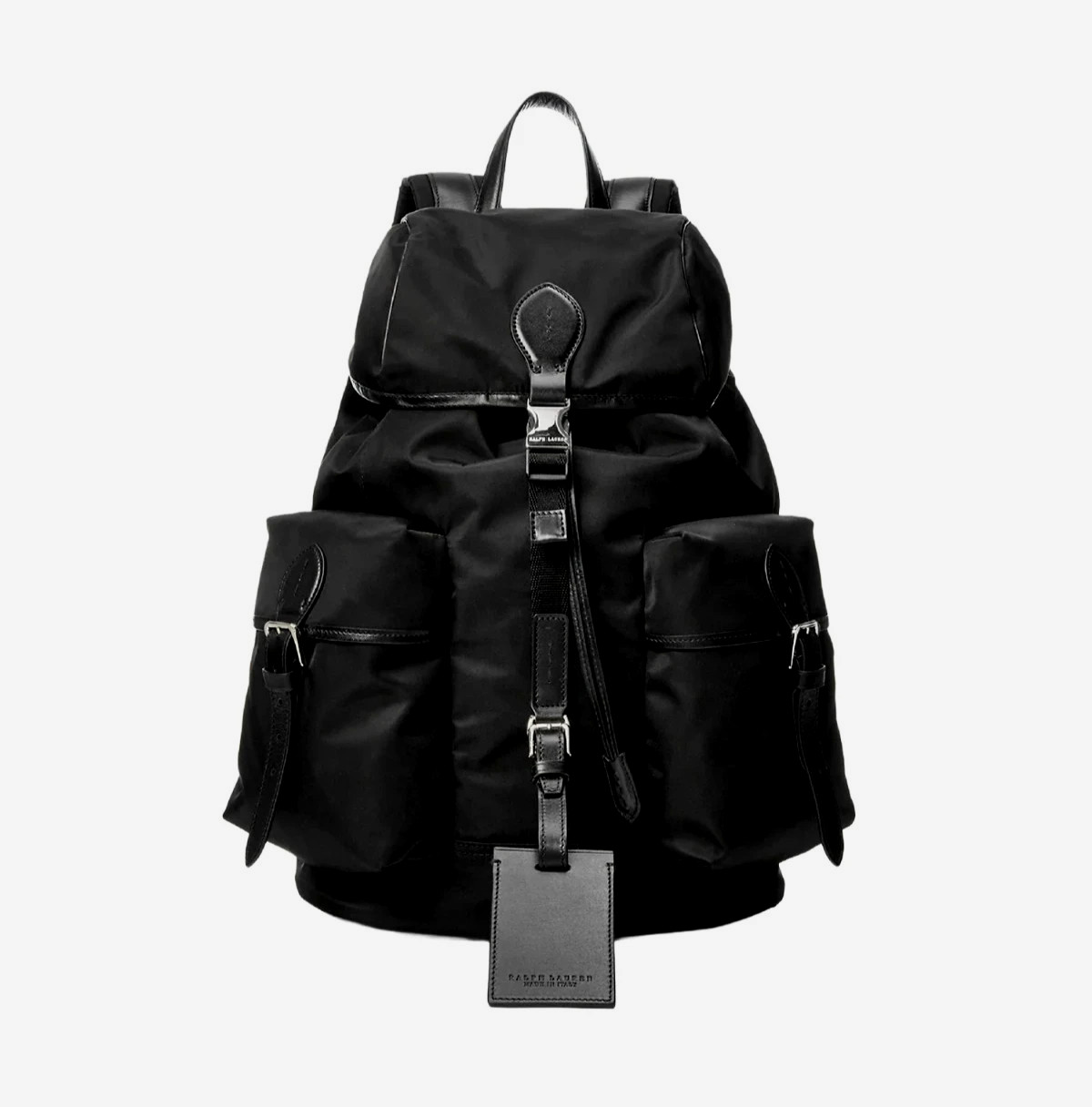 Ralph Lauren Purple Label Black Nylon Leather Twill Backpack New RRP £1,695 UK