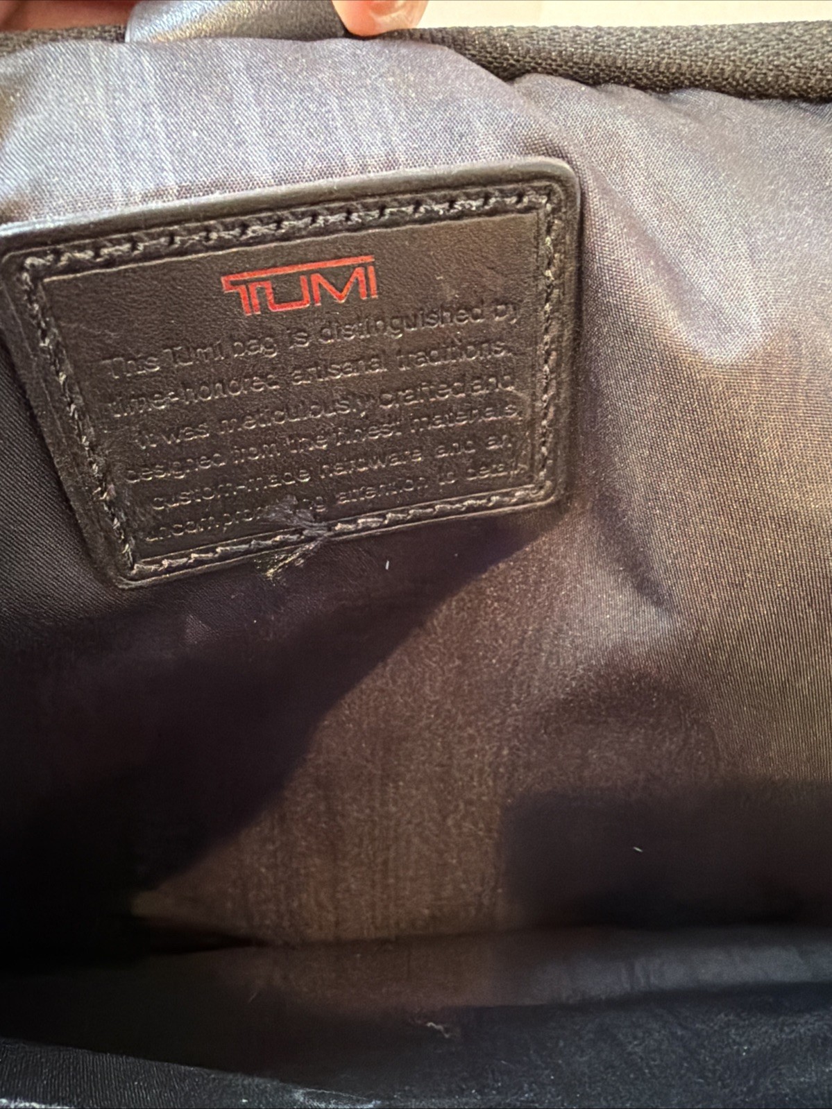 Tumi Alpha Leather Padded Laptop Briefcase Bag Black Leather Nice