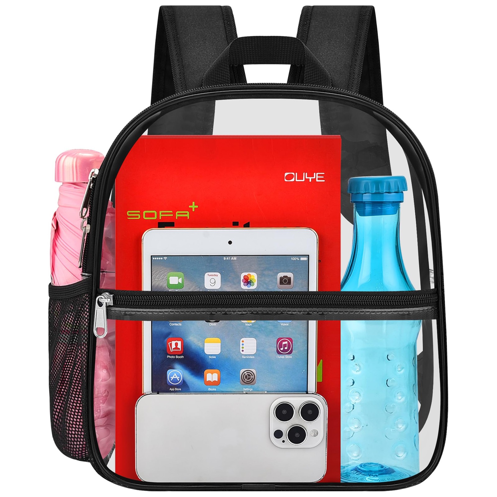 Clear Backpack Stadium Approved, Clear Bag 12 x 6 x 11 in, Small Transparent …