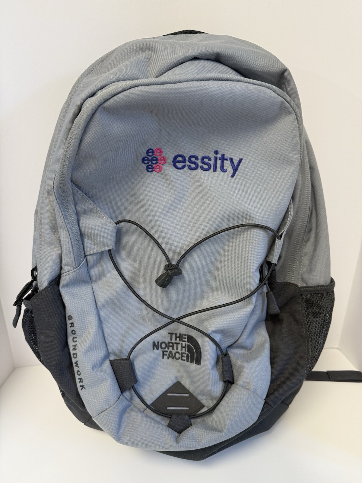 The North Face Groundwork Backpack Gray Hiking Outdoors Laptop Company Logo