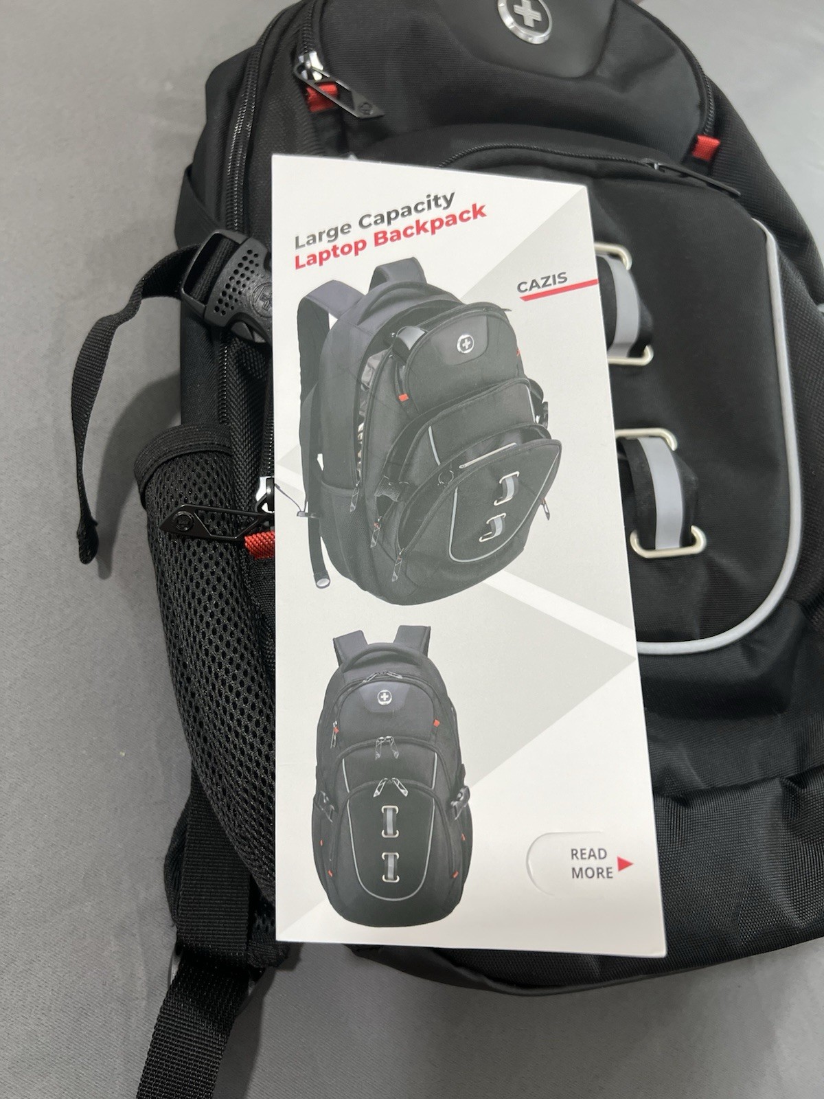 Swiss digital Black Large Capacity Backpack 17 Laptop And Tablet Compartment NWT