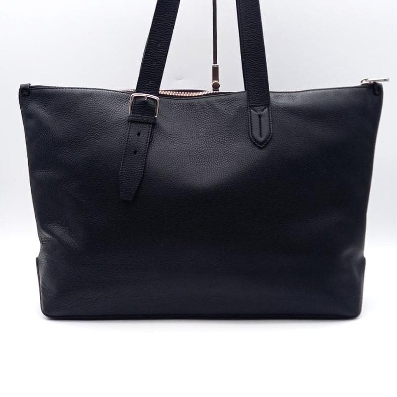 Authentic Bally Crimony Leather Tote Bag A4 Black Business Style 32cm x 50cm