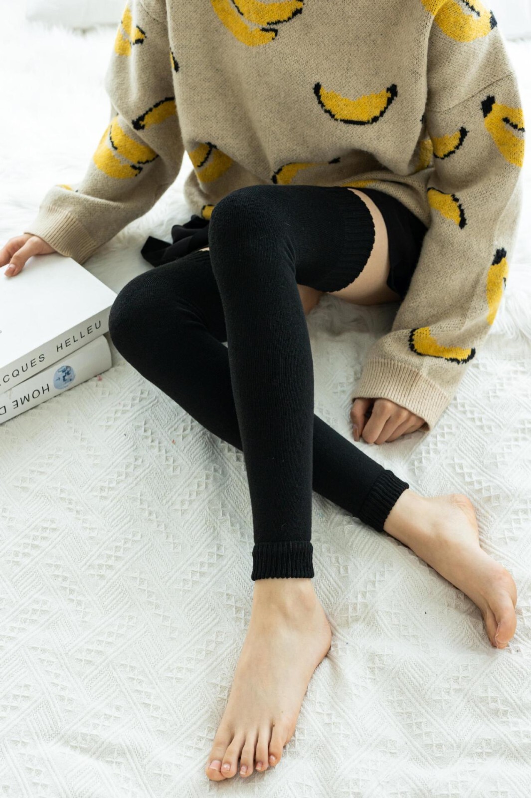 Womens Winter Warm Leg Warmers Long Knit Knitted Crochet Socks Leggings Socks US