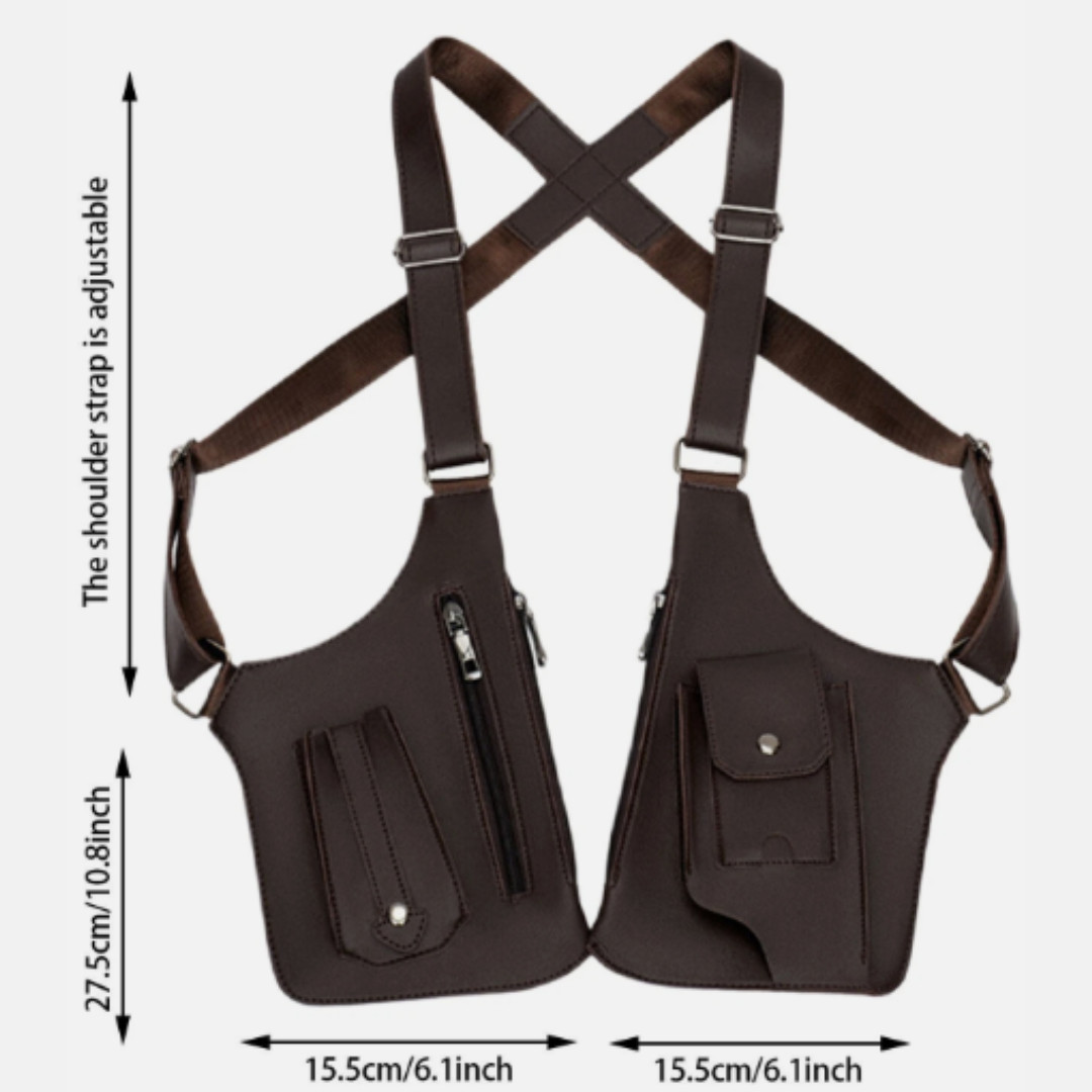 Adjustable Anti-Theft Underarm Shoulder Bag PU Leather Wallet Holster Bag
