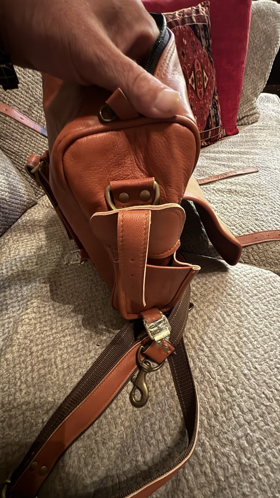 MaheTri Genuine Leather Briefcase Messenger Bag 16” Brown NEW Buffalo Leather