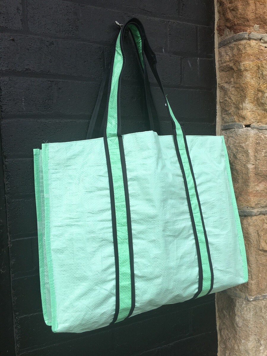 Recycled Deluxe Jumbo Tote Bag made from Fish Feed Bags Fair Trade from Cambodia