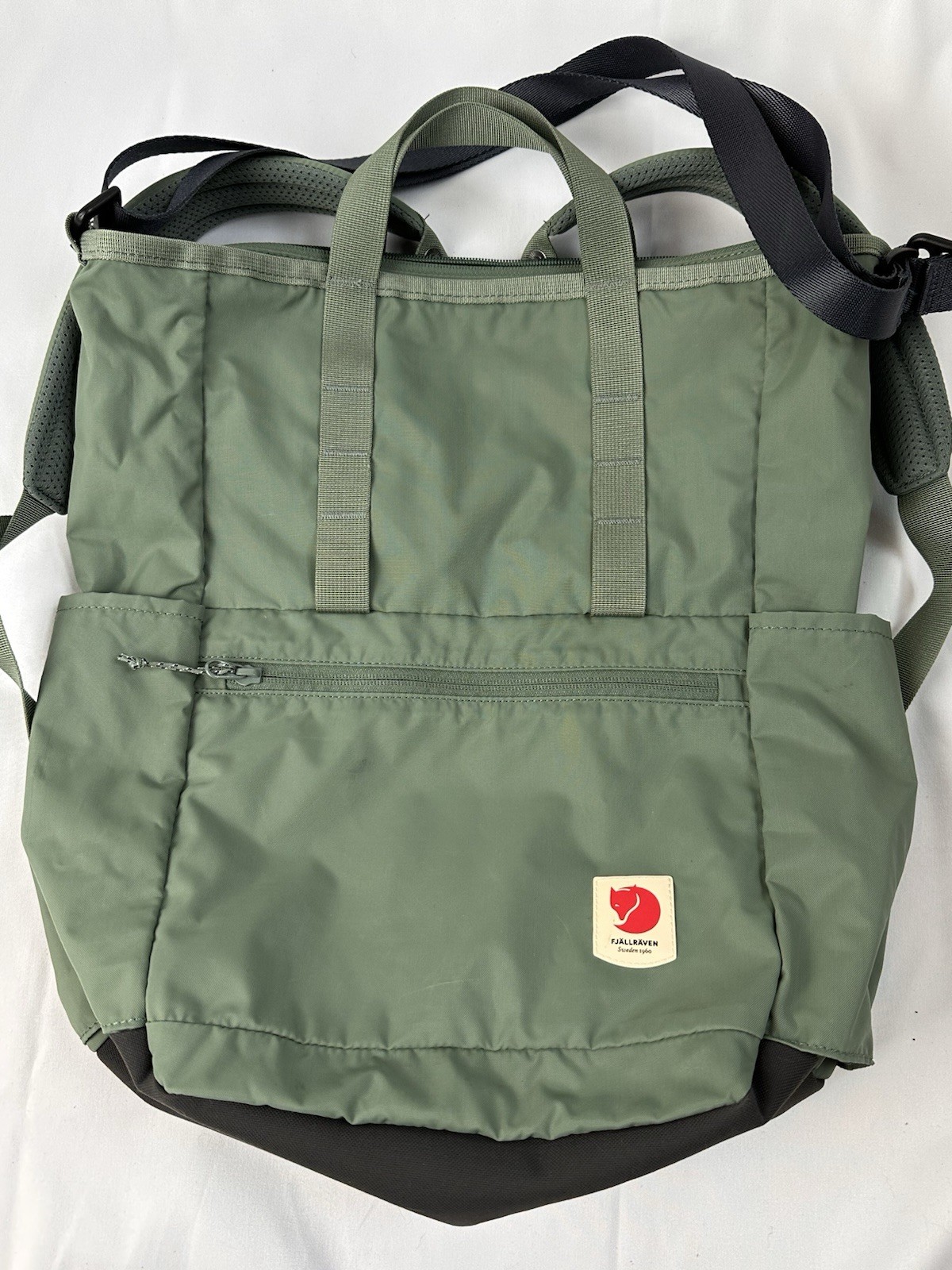Fjallraven High Coast Tote Pack Backpack Sack Bag Green Nice Pre-Owned