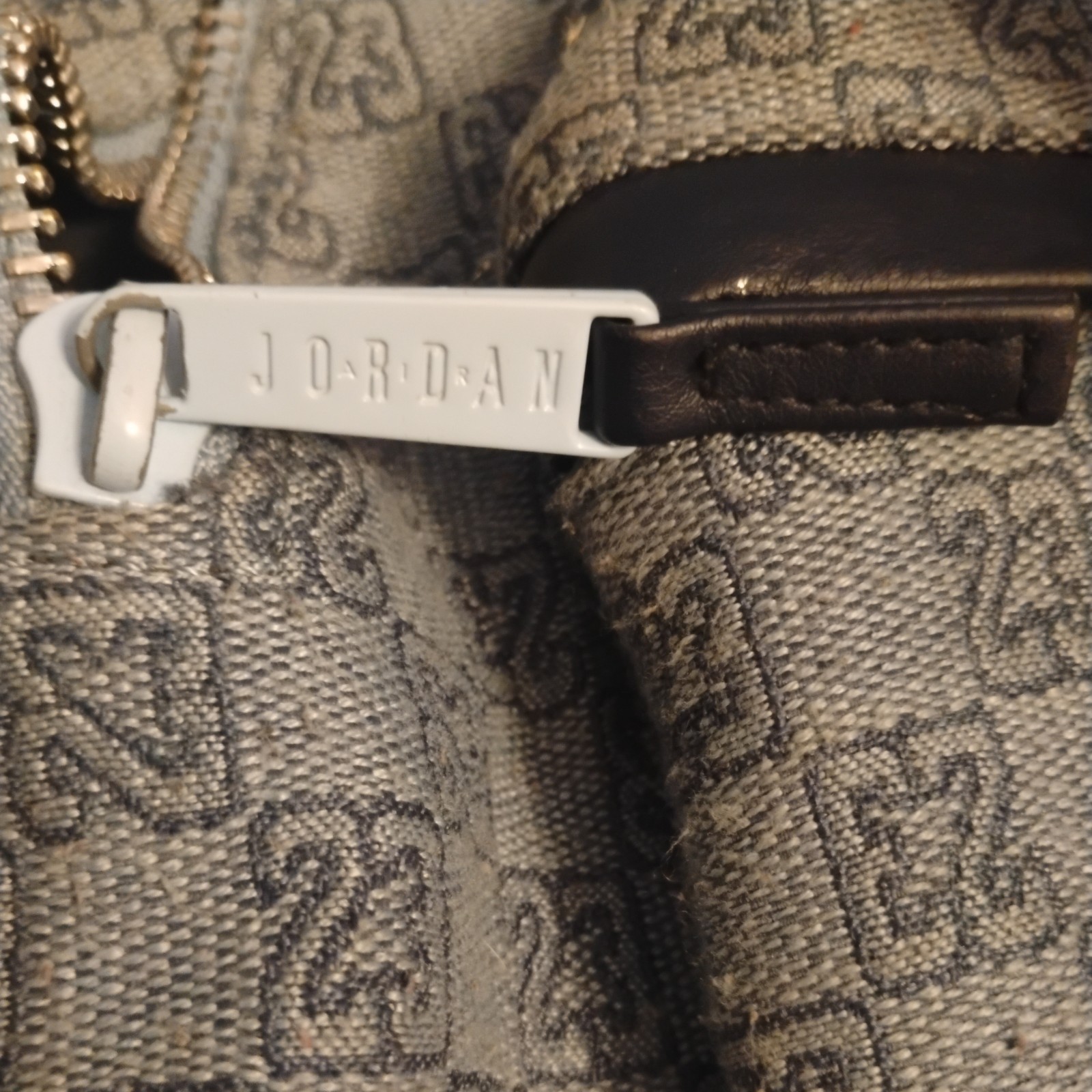 Nike Air Jordan Monogram Backpack Silver Tone Limited Edition Logo All Over