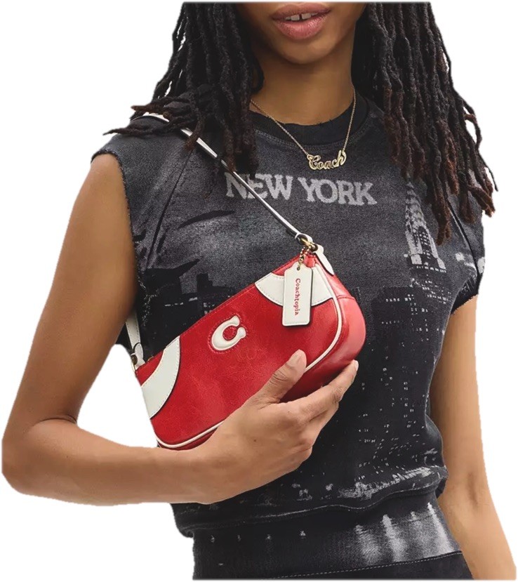 Coach Coachtopia Bowling Small Shoulder Bag Upcrafted Leather Red/White CFB01