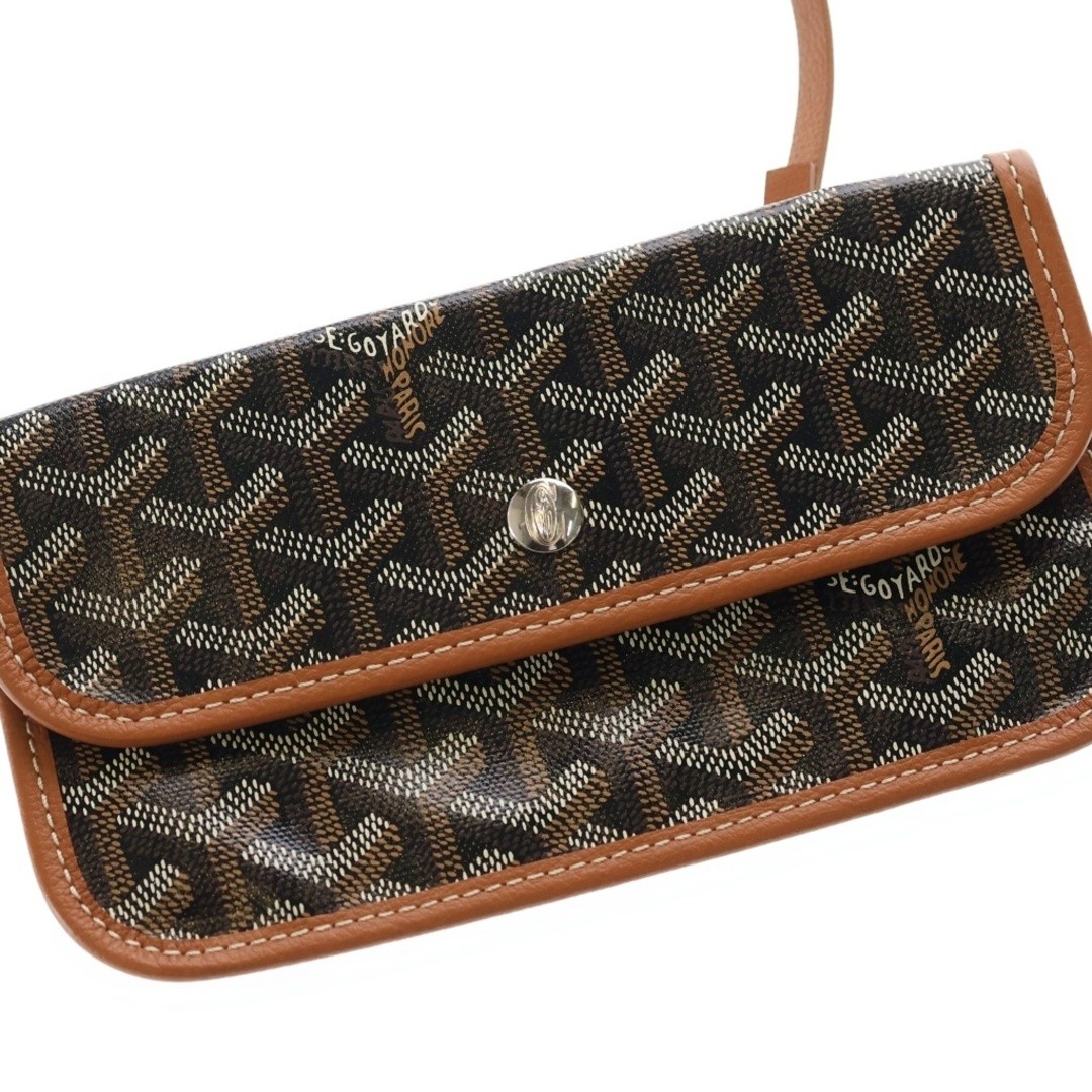 GOYARD Saint Louis PM PVC Coated Canvas Leather Tote Bag Brown Used a232c84b5529