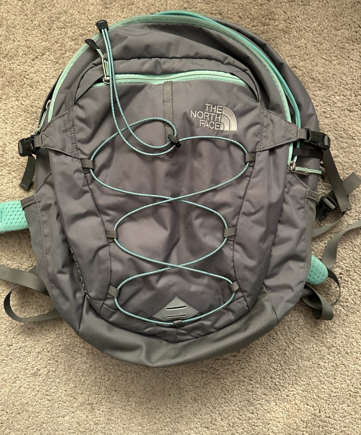 The North Face Borealis Backpack Flex vent Lap top sleeve Light Grey/Seafoam