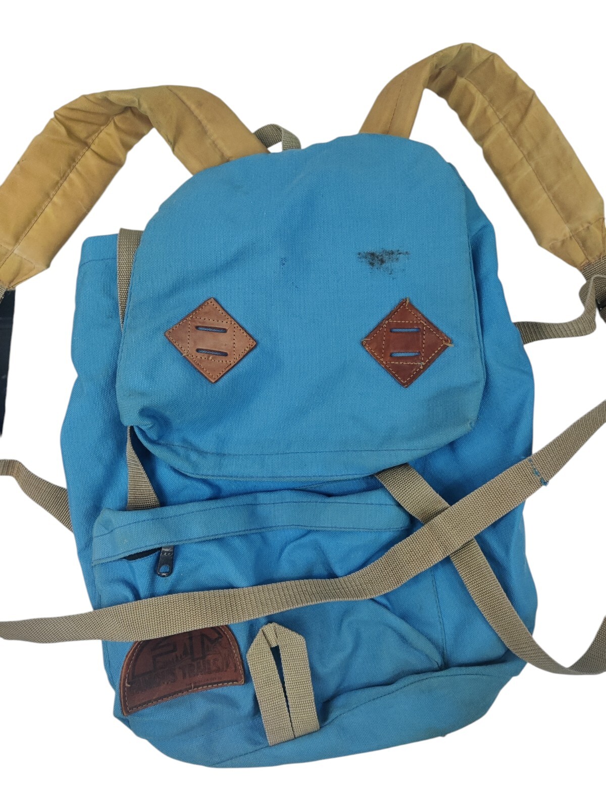 Vintage Famous Trails Blue Nylon Top Loaded Backpack **As Is**