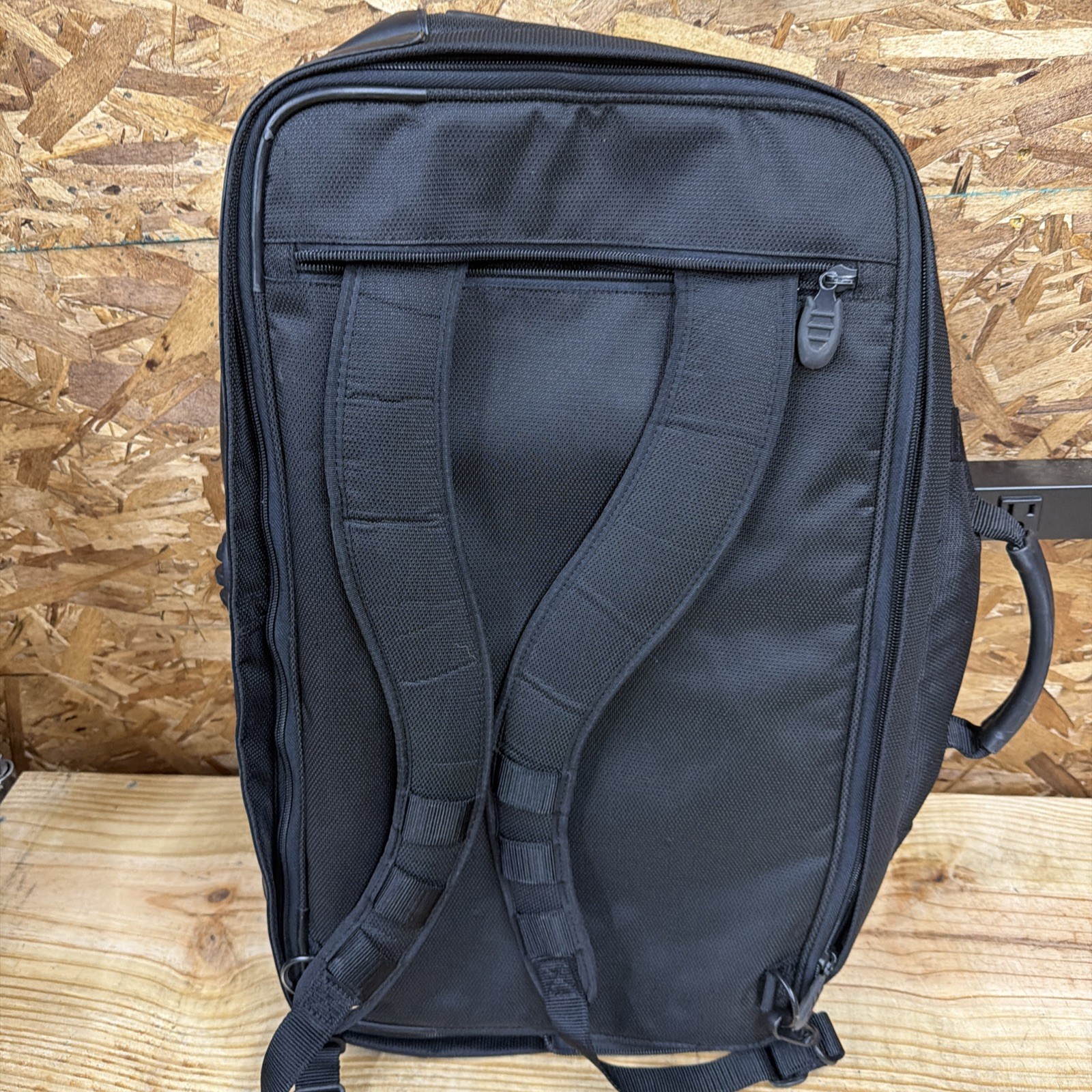 TUMI Expandable 3-in-1 Travel Bag Backpack Briefcase Black Ballistic Nylon 22″