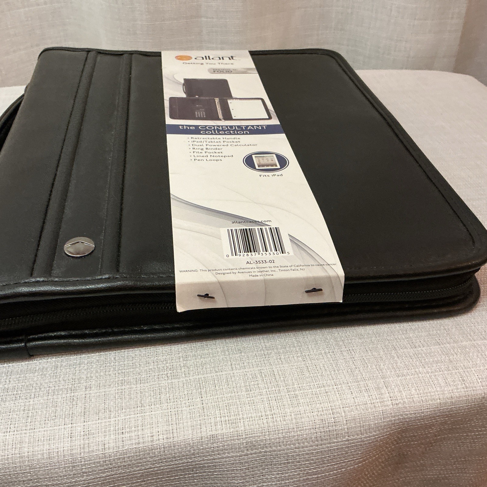 Allant Black Leather Briefcase 11.5 X 13