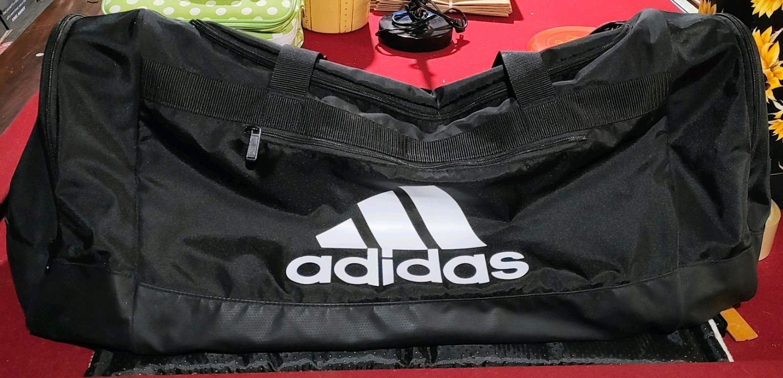 Adidas Black Defender IV Medium Deep Duffel Bag Athletic, Sports inside pocket