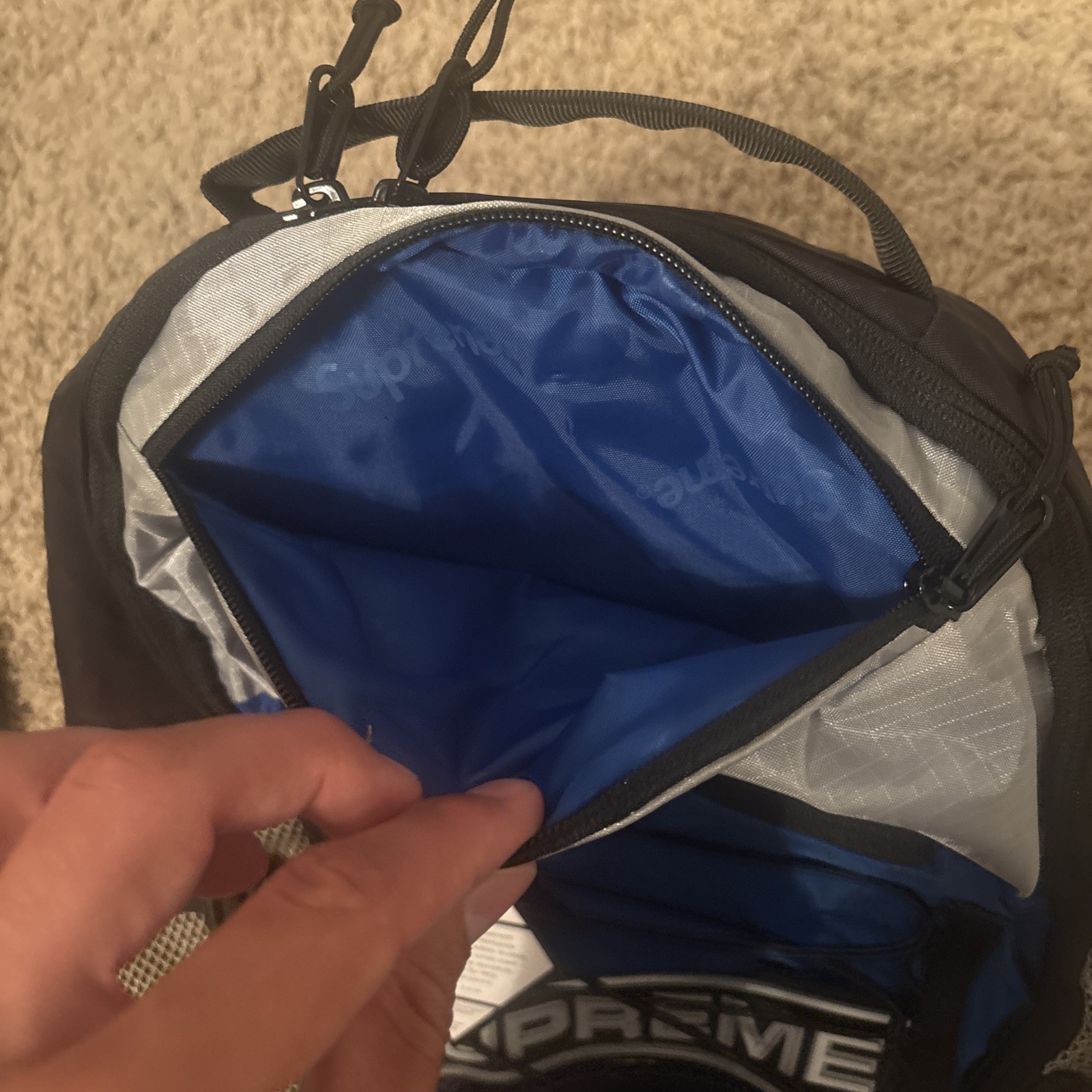 Brand New Authentic Supreme FW23 3D Logo Backpack Blue Box Logo