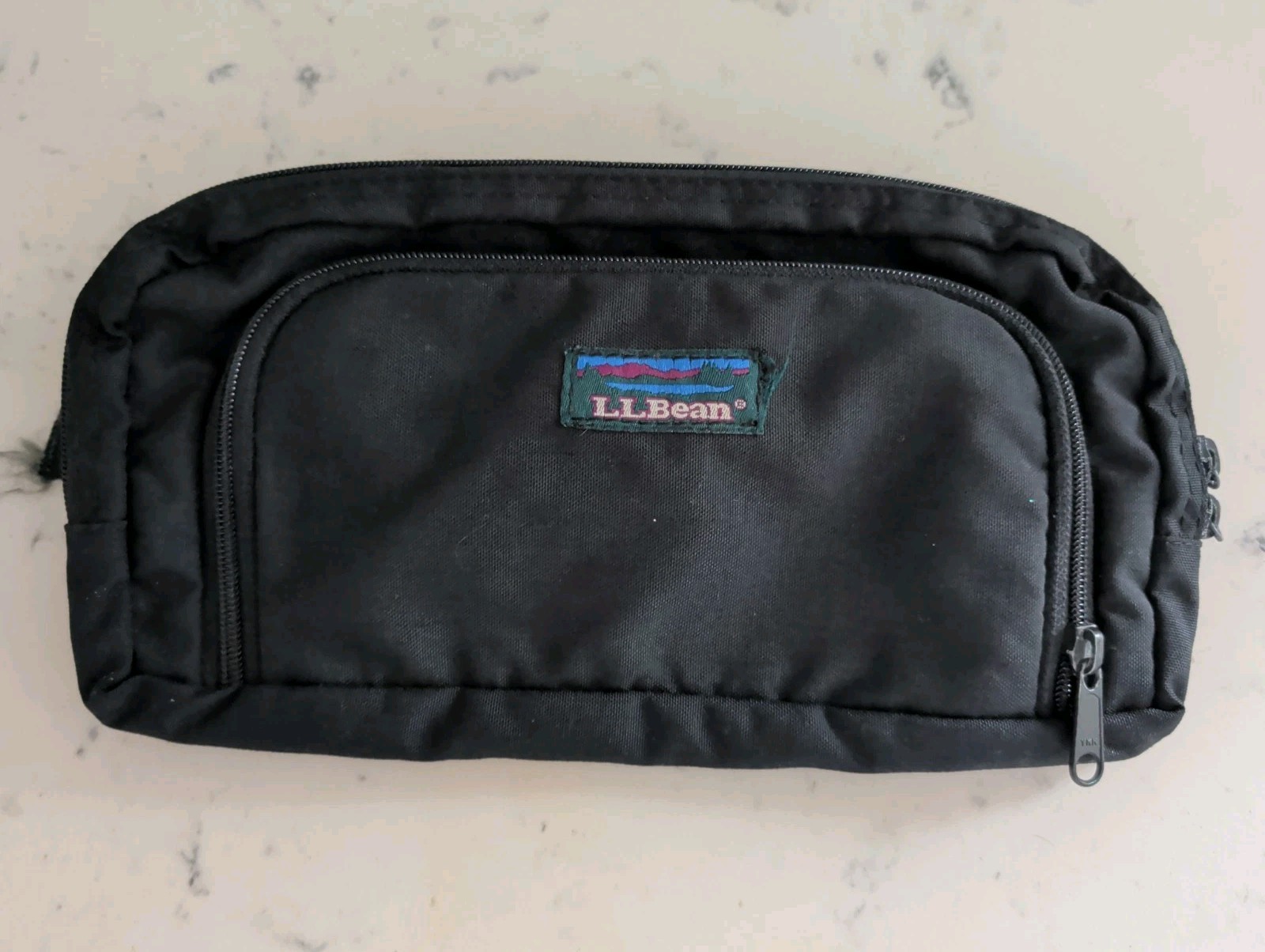 Vintage LL Bean Fanny Bag Waist Pack Adjustable Black (Missing One Clip)
