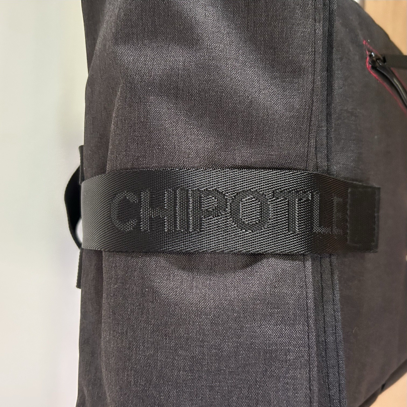 Chipotle Roll Top Backpack Limited Edition Gray Employee Gift Spell Out Fastfood