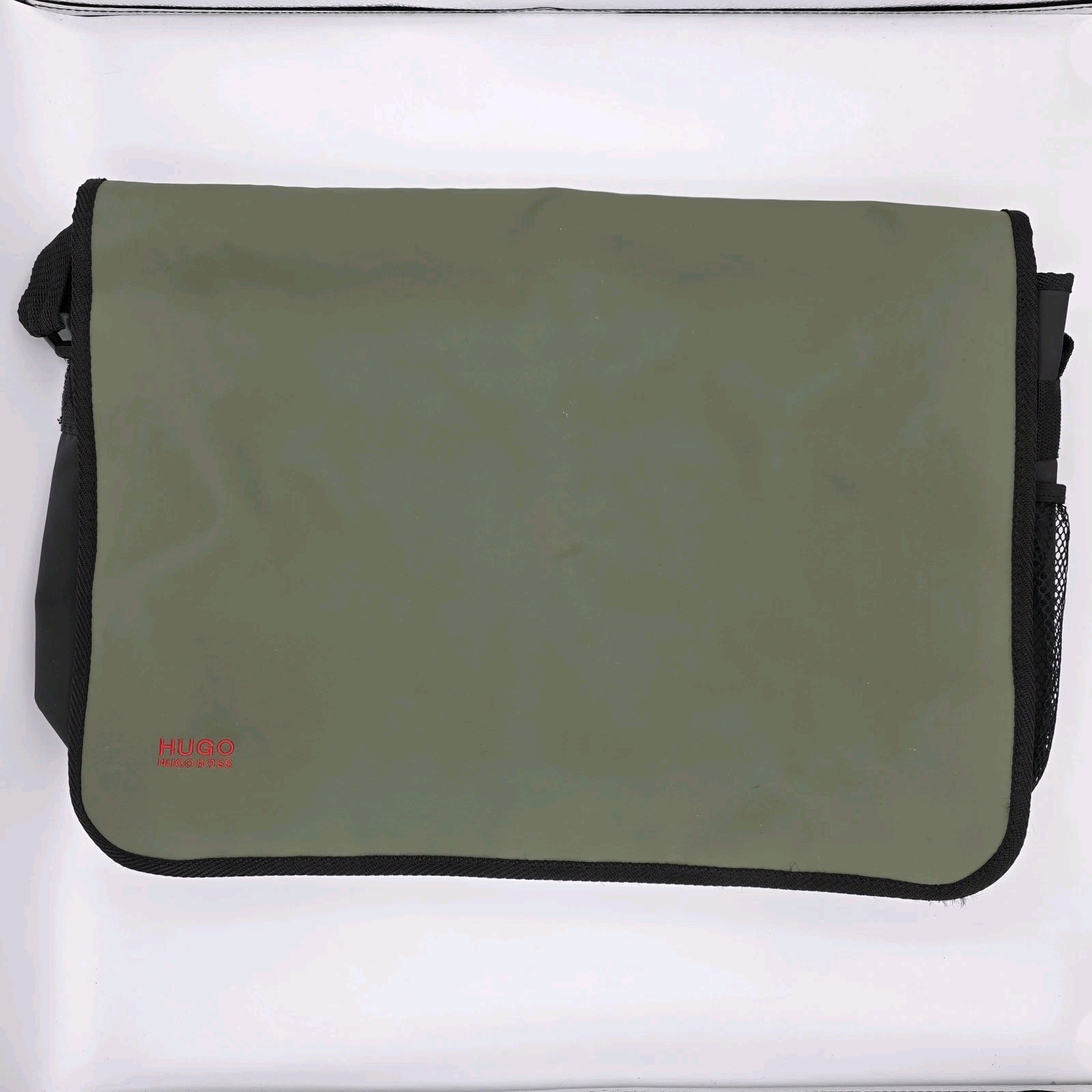 18″ Hugo Boss Green Messenger Laptop Shoulder Bag Crossbody Adjustable Strap