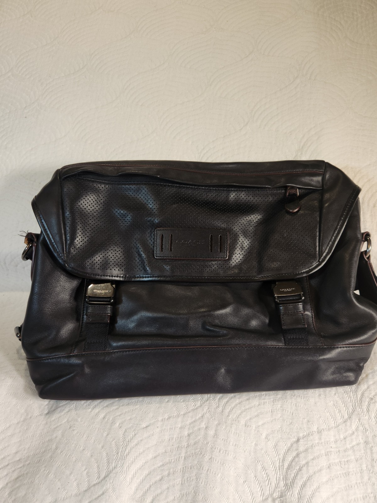 Coach Ranger Messenger Bag Real Leather Black Unisex